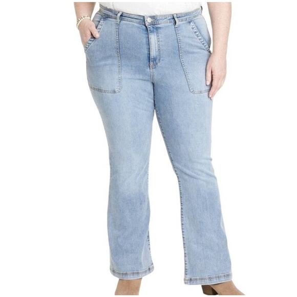 3/$20 ⭐️ Knox Rose The Anywhere High Rise Flare Leg Jeans Plus Size 26 Denim - Picture 1 of 7